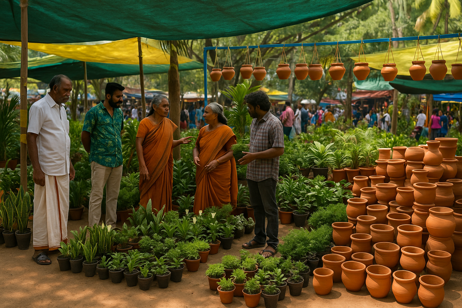People swapping and donating plants
